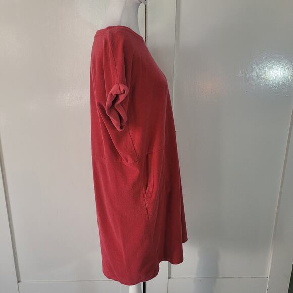 J. Jill	Size MP Terry Cloth Light Red Sheath Dress with Pockets Short Sleeve - Picture 3 of 10